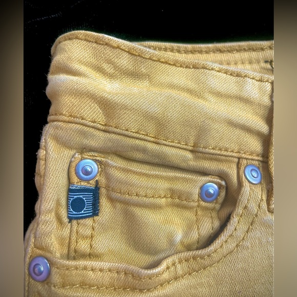 🖤 Adriano Goldshmied 🖤 AG Kids 14 The Karlie Shorts Yellow Stretch Denim 24” - Picture 6 of 7